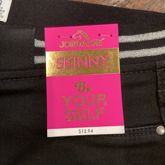 Girl’s Jordache Skinny Knit Waist Black Pants Size 18S Slim NEW - Picture 2 of 3